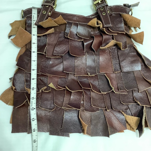 Vintage Brown Leather fringe tote bag - Picture 8 of 8